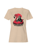 Grim Reaper on Flamingo Float Women's T-shirt