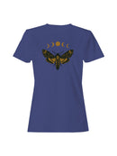 Celestial Moth with Moon Phases Women's T-shirt