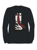 Suave Red Tie Suit Men's Sweatshirt