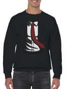 Suave Red Tie Suit Men's Sweatshirt
