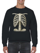 Vintage Ribcage Skeleton Illustration Men's Sweatshirt