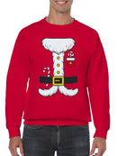 Festive Santa Outfit Men's Sweatshirt