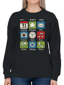 Retro Mobile App Icons  Women's Sweatshirt