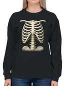 Vintage Ribcage Skeleton Illustration Women's Sweatshirt