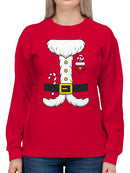 Festive Santa Outfit Women's Sweatshirt