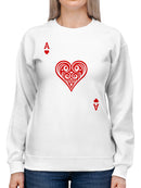 Ace of Hearts Tribal Art Women's Sweatshirt