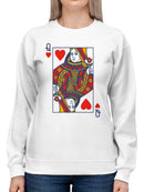 Queen of Hearts Playing Card Women's Sweatshirt