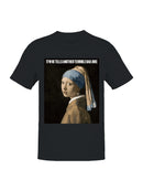 Girl with a Dad Joke Earring Men's T-shirt