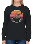 Retro Sunset Ramen Bowl Art Women's Sweatshirt
