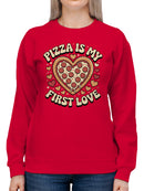 Heart-Shaped Pizza Love Women's Sweatshirt
