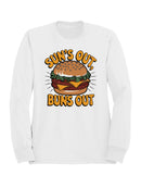 Sun's Out, Buns Out Burger Fun Men's Sweatshirt