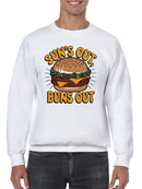 Sun's Out, Buns Out Burger Fun Men's Sweatshirt
