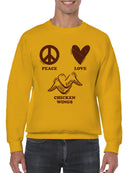 Peace Love Chicken Wings Men's Sweatshirt