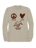 Peace Love Chicken Wings Men's Sweatshirt