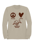 Peace Love Chicken Wings Men's Sweatshirt