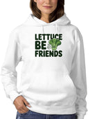 Lettuce Be Friends Cartoon Art Women's Hoodie
