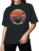 Retro Sunset Ramen Bowl Art Women's T-shirt