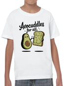 Avocuddles for All: Cute Avocado Youth's T-shirt
