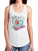 Officially Licensed Icee Surfing Polar Bear Adventure Women's Racerback Tank