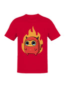 Officially Licensed Sad Nuggie Cute Devil with Fiery Background Men's T-shirt