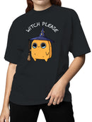 Officially Licensed Sad Nuggie Cute Wizard with Broomstick Women's T-shirt