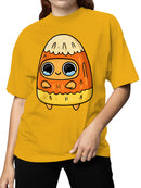 Officially Licensed Sad Nuggie Kawaii Candy Corn Creature Women's T-shirt
