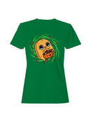Officially Licensed Sad Nuggie Cute Halloween Ghost with Candy Women's T-shirt