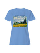 Van Gogh Wheatfield Landscape Art Women's T-shirt