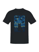 Starry Night Cats Fantasy Art Men's T-shirt