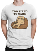 Too Tired to Care Cat Humor Men's T-shirt