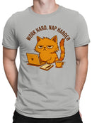 Work Hard Nap Harder Cat Design Men's T-shirt