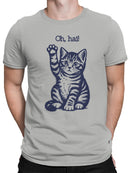 Playful Kitty "Oh, Hai" Design Men's T-shirt