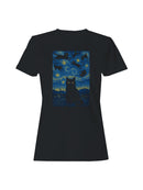 Starry Night Cats Fantasy Art Women's T-shirt