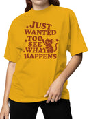 Curious Cat Mischief Quote Women's T-shirt