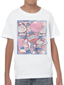 Officially Licensed Dubble Bubble Fun Comic Art Youth's T-shirt