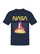 Officially Licensed Nasa Retro Space Shuttle Blast Men's T-shirt