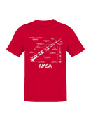 Officially Licensed Nasa Saturn V Rocket Diagram Men's T-shirt
