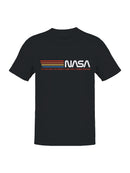 Officially Licensed Nasa Retro Stripes Logo Men's T-shirt