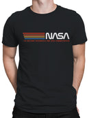 Officially Licensed Nasa Retro Stripes Logo Men's T-shirt