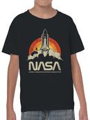 Officially Licensed Nasa Space Shuttle Retro Art Youth's T-shirt