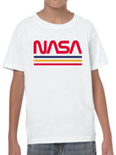 Officially Licensed Nasa Vintage Retro Stripes Design Youth's T-shirt