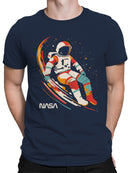 Officially Licensed Nasa Astronaut Cosmic Surfing Men's T-shirt