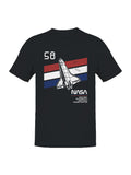 Officially Licensed Nasa Space Shuttle Vintage 58 Design Men's T-shirt