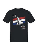 Officially Licensed Nasa Space Shuttle Vintage 58 Design Men's T-shirt