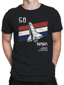 Officially Licensed Nasa Space Shuttle Vintage 58 Design Men's T-shirt
