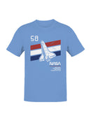 Officially Licensed Nasa Space Shuttle Vintage 58 Design Men's T-shirt