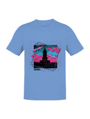 Officially Licensed Nasa Retro Neon Rocket Launch Design Men's T-shirt