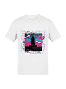 Officially Licensed Nasa Retro Neon Rocket Launch Design Men's T-shirt