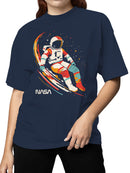 Officially Licensed Nasa Astronaut Cosmic Surfing Women's T-shirt
