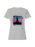 Officially Licensed Nasa Retro Neon Rocket Launch Design Women's T-shirt